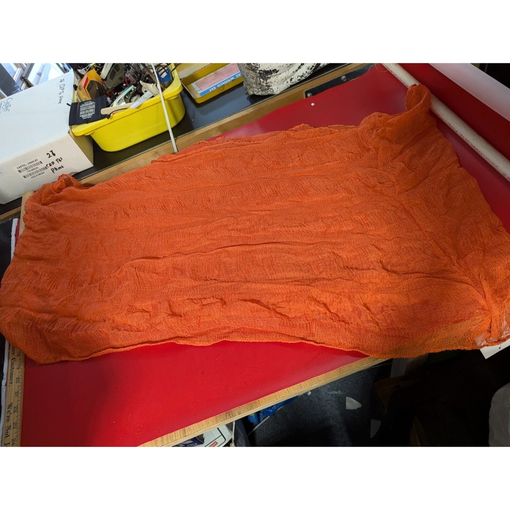 Cejon Orange eternity sheer‎ sparkle neck scarf wrap NWT